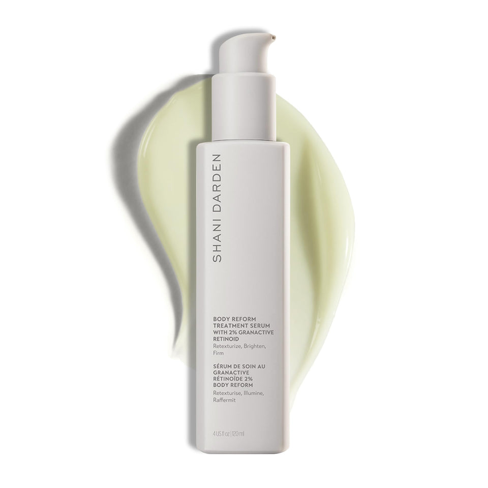 SHANI DARDEN Body Reform Serum bottle with pour for smooth, even-toned skin.
