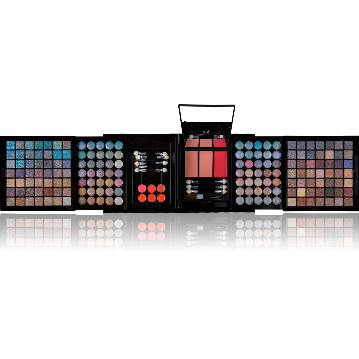 SHANY Harmony eyeshadow swatches reveal 168 shades for versatile color creation.