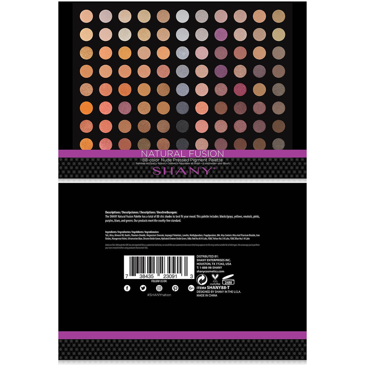 SHANY Natural Fusion matte row highlights crease-ready shades for depth.