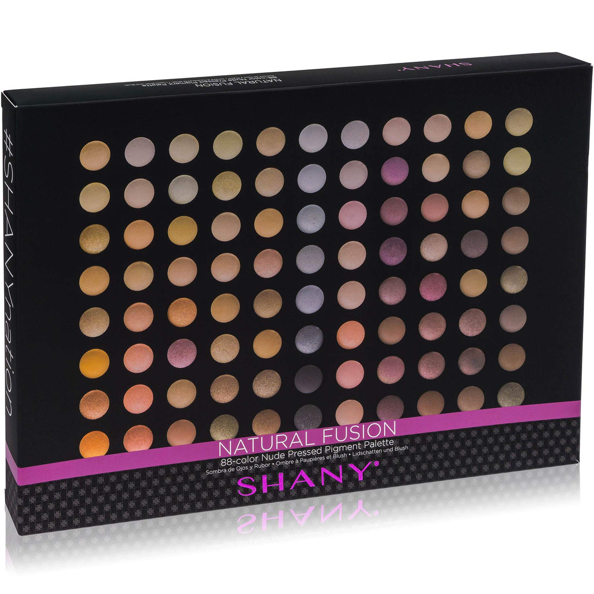 SHANY Natural Fusion palette side angle showcases slim compact design.