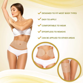 Shape and Tone wrap application closeup shows easy-to-apply design.