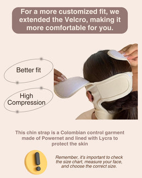 Shape Concept 301 chin strap supports post-surgery contour around the jawline.