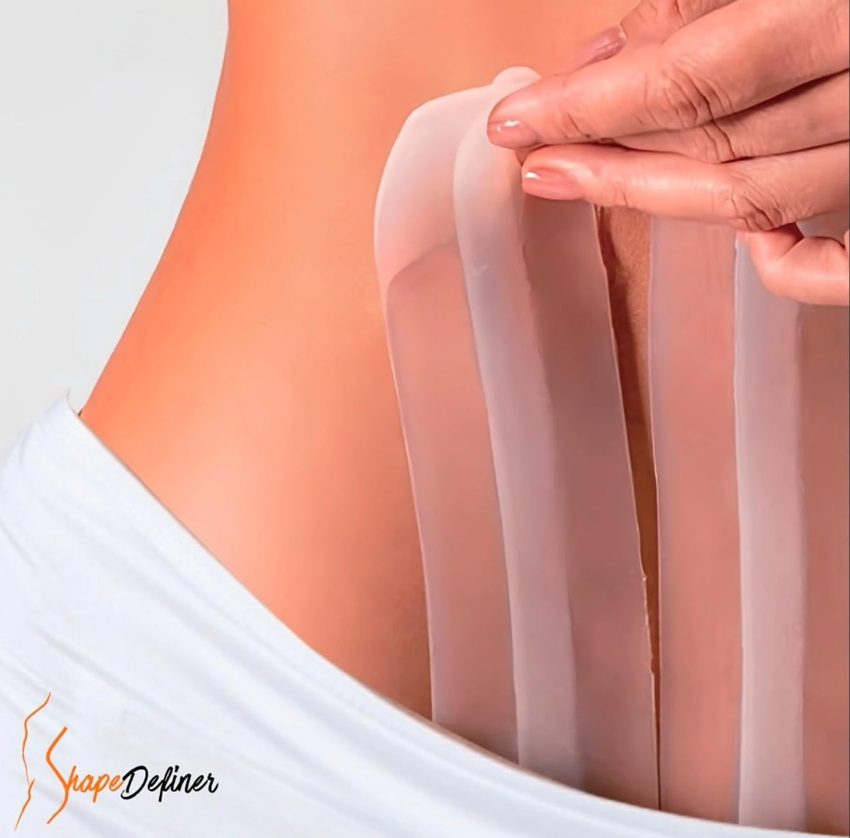 Shape Definer silicone bars self-adhesive attachment enabling quick, secure recovery support