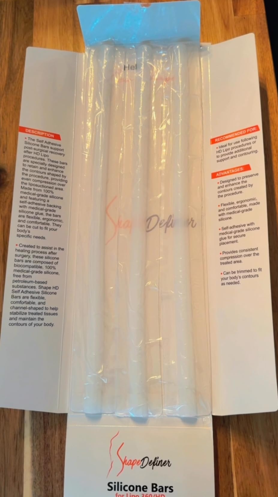 Shape Definer silicone bars trimmed for a customized, secure fit during healing