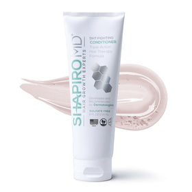 Shapiro MD Hair Growth Experts conditioner bottle shows vegan formula for hydrated scalp.