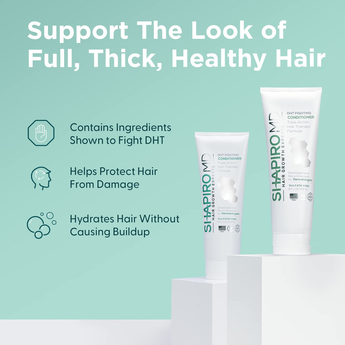 Shapiro MD green tea ingredient close-up highlights scalp-supporting properties.