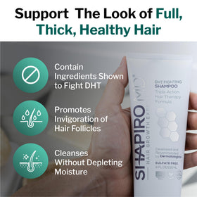 Shapiro MD Hair Growth Experts shampoo scalp massage scene suggests practical use