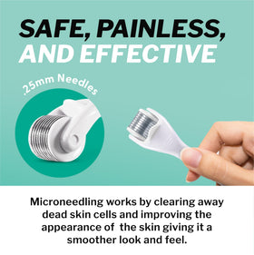 Shapiro MD Microneedle Dermal Roller in use on the scalp for care