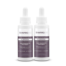 Shapiro MD Minoxidil bottle pour for precise scalp dosing and easy application.