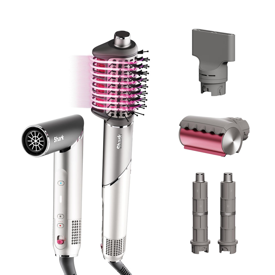 Shark FlexFusion hair dryer ready for fast, even drying with style.