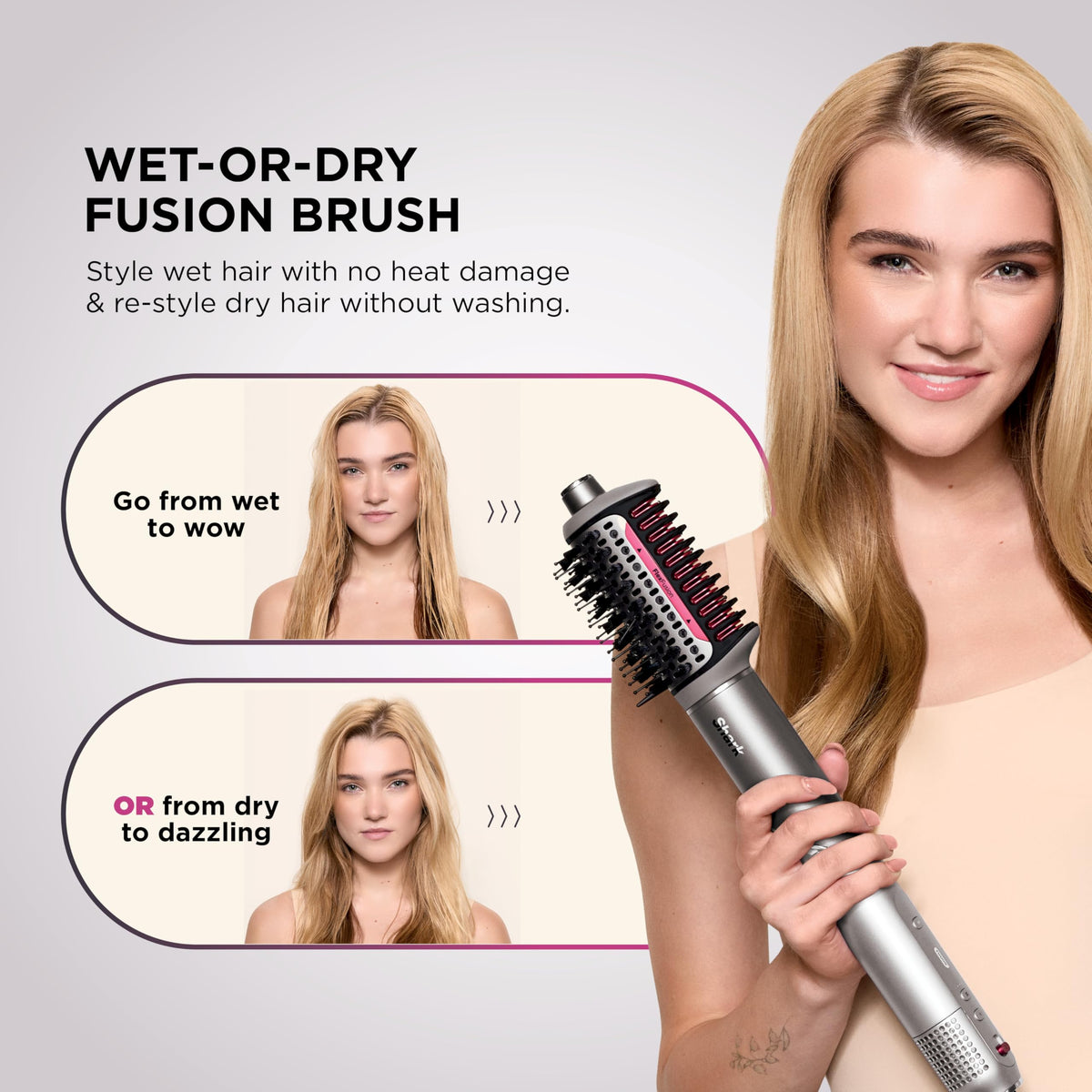 Shark FlexFusion restyle dry hair for salon-like blowouts.
