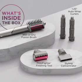 Shark FlexFusion scalp shield mode protects the scalp during styling.
