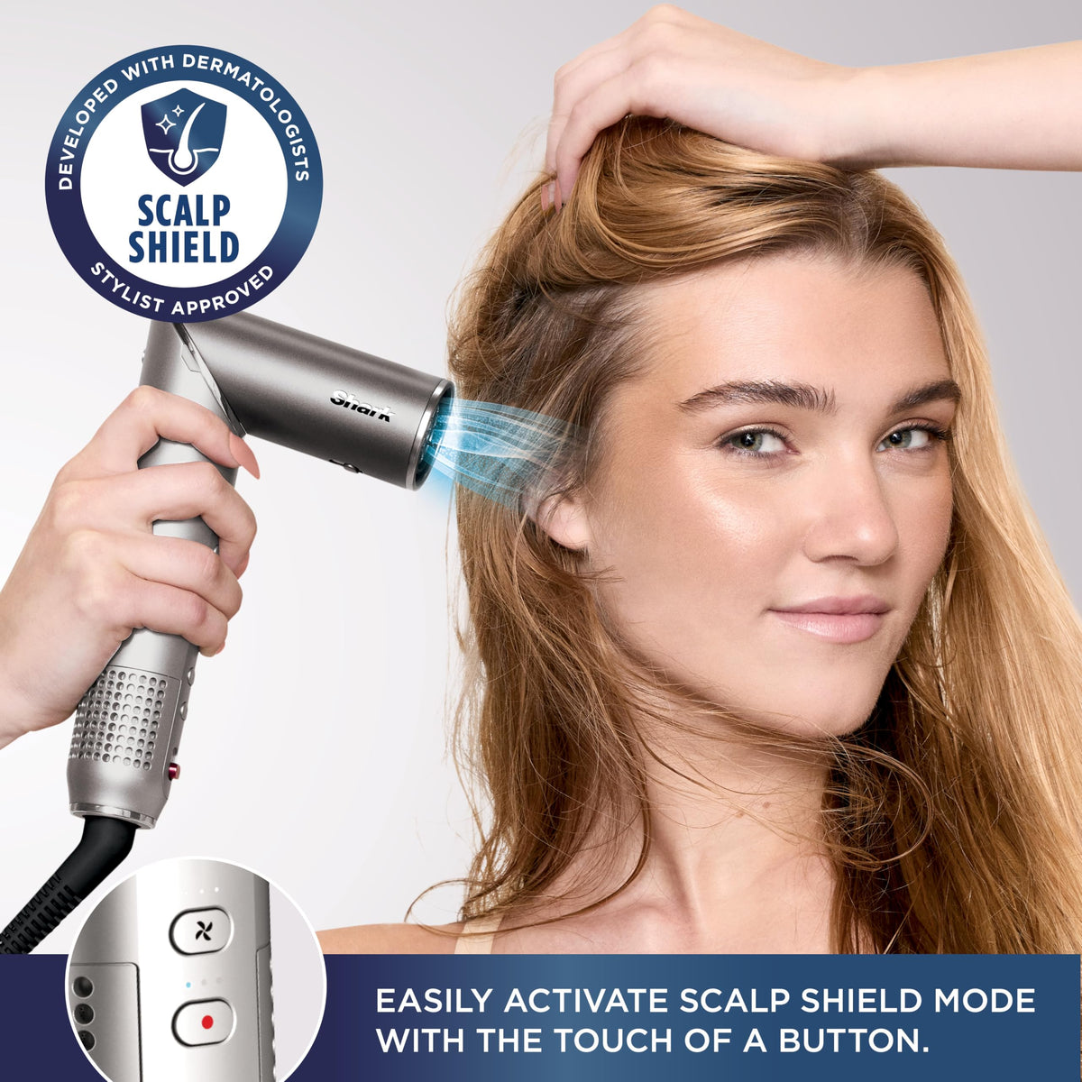Shark FlexFusion in wet-dry mode for versatile styling on damp or dry hair