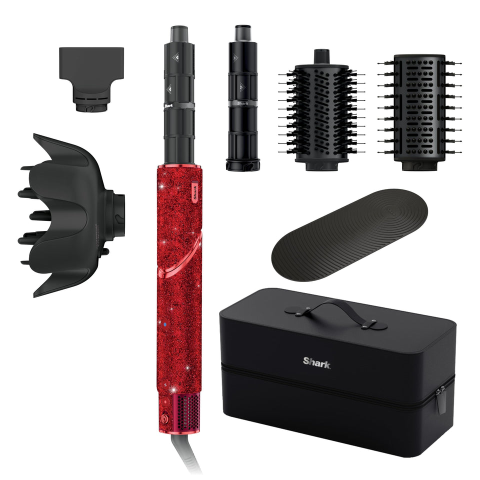 Shark FlexStyle red sparkle unit with all-in-one styling wand for versatile styling