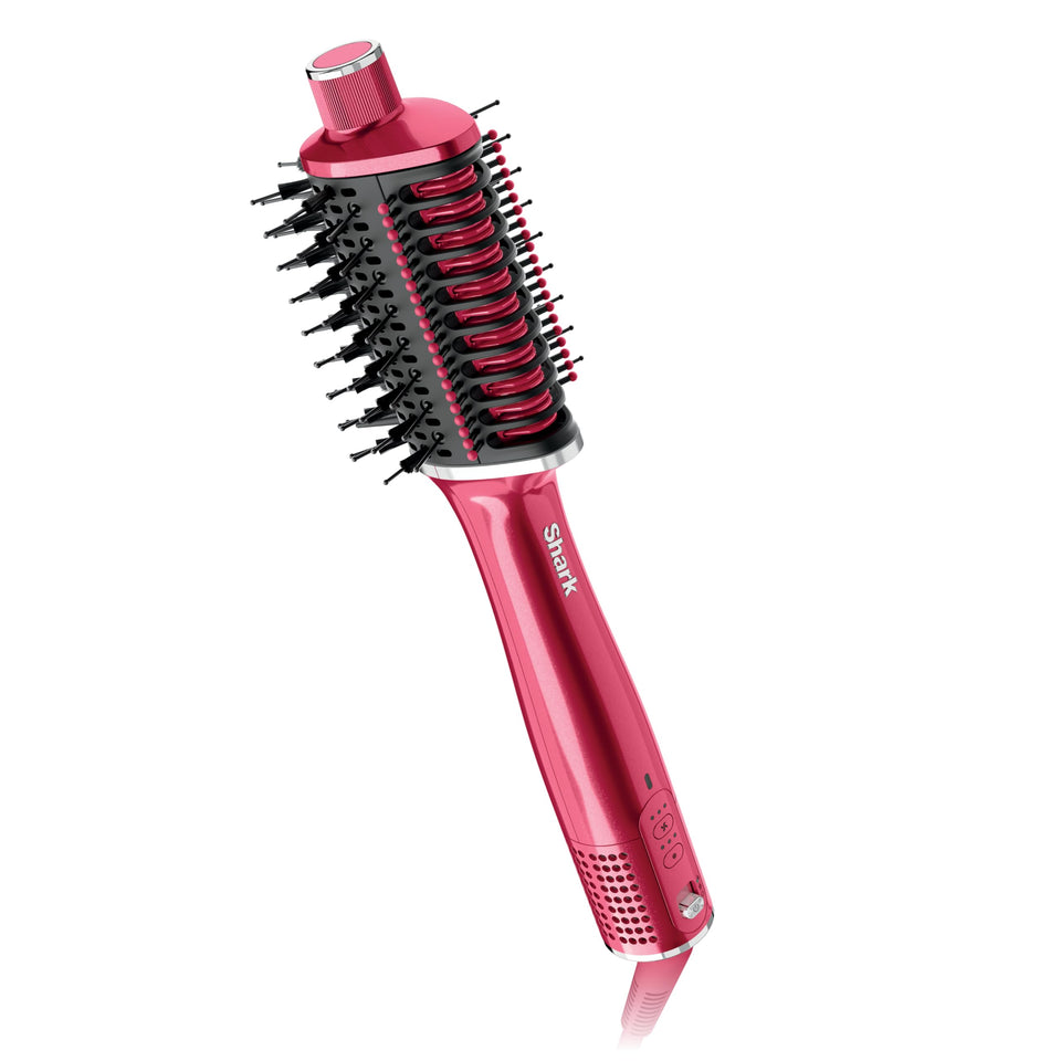Shark Glossi raspberry styling action for glossy blowouts