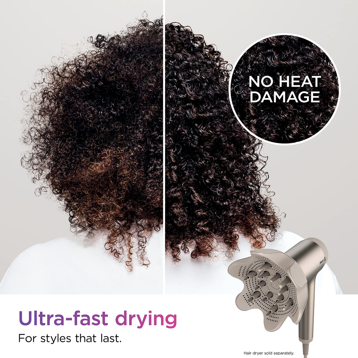 Shark HyperAIR dryer attachment with IQ diffuser enabling even drying
