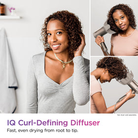 Shark IQ Curl-Defining Diffuser retracted prongs protect scalp on short curls