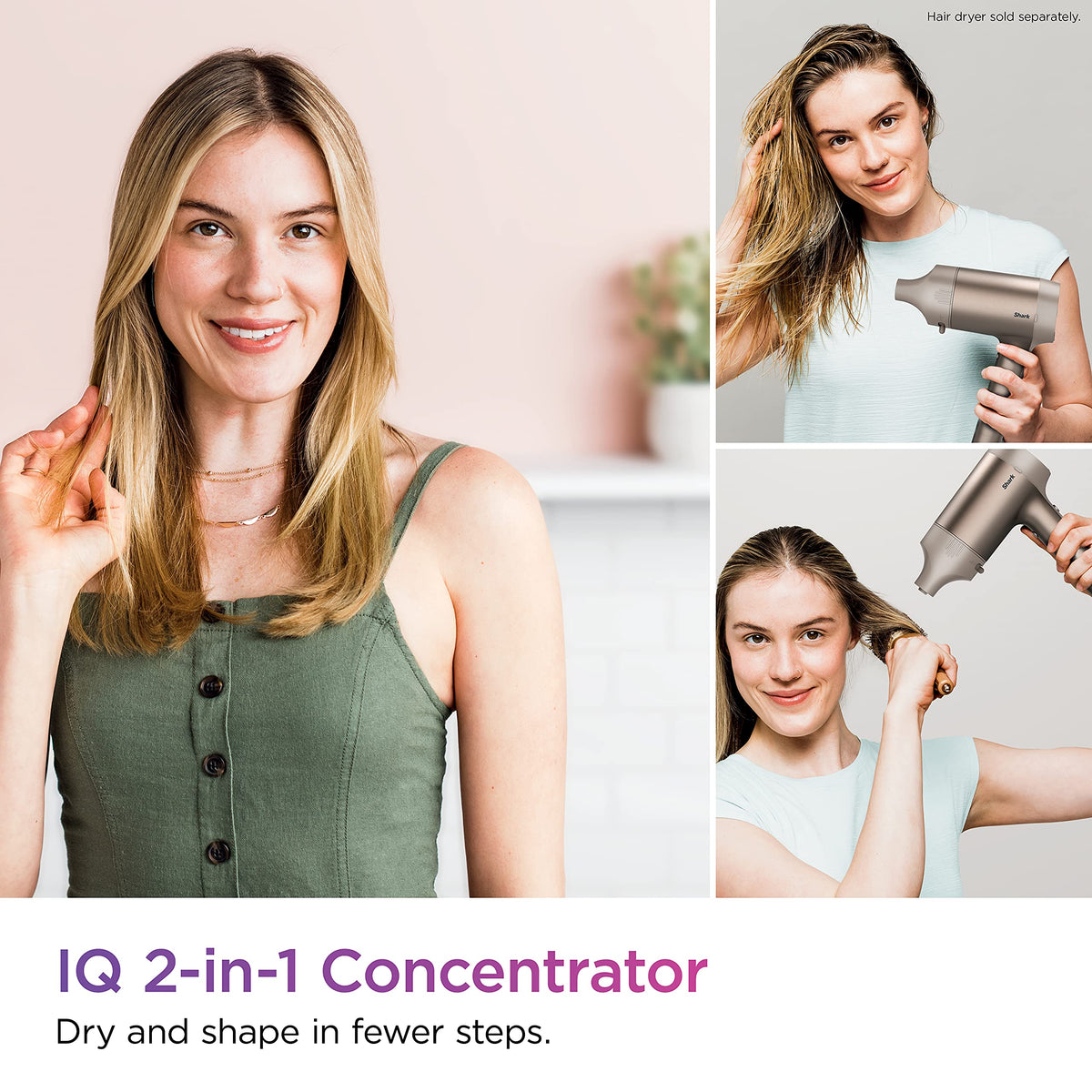 Shark IQ 2-in-1 Concentrator compatible with Shark HyperAIR dryers for consistent airflow.