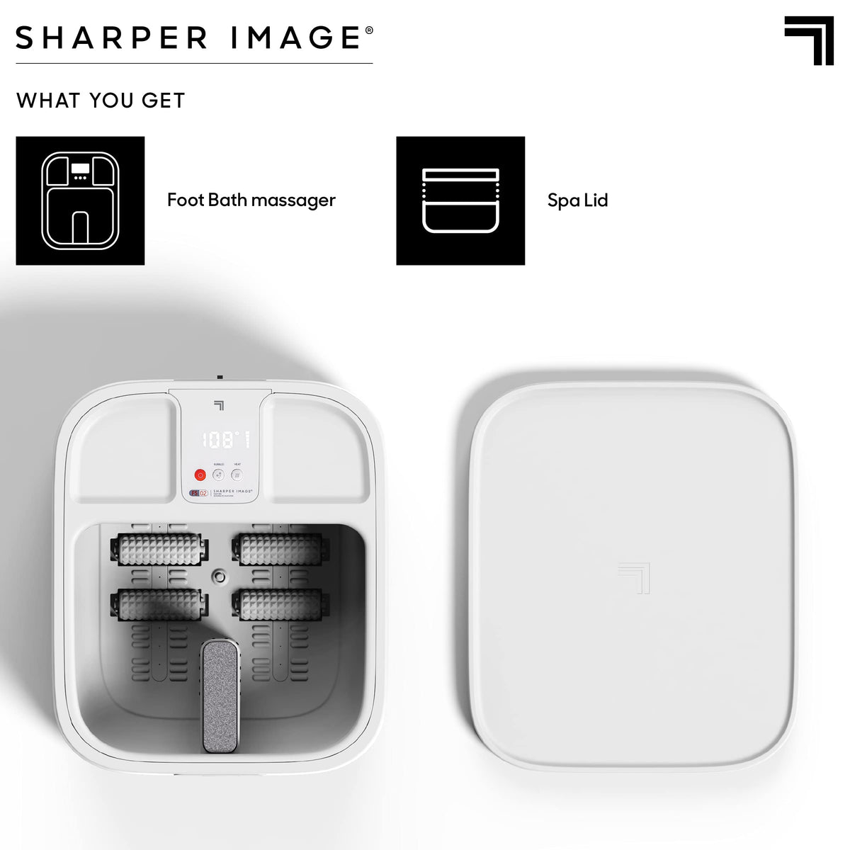 Sharper Image XL tub size accommodates larger feet for roomy soaks