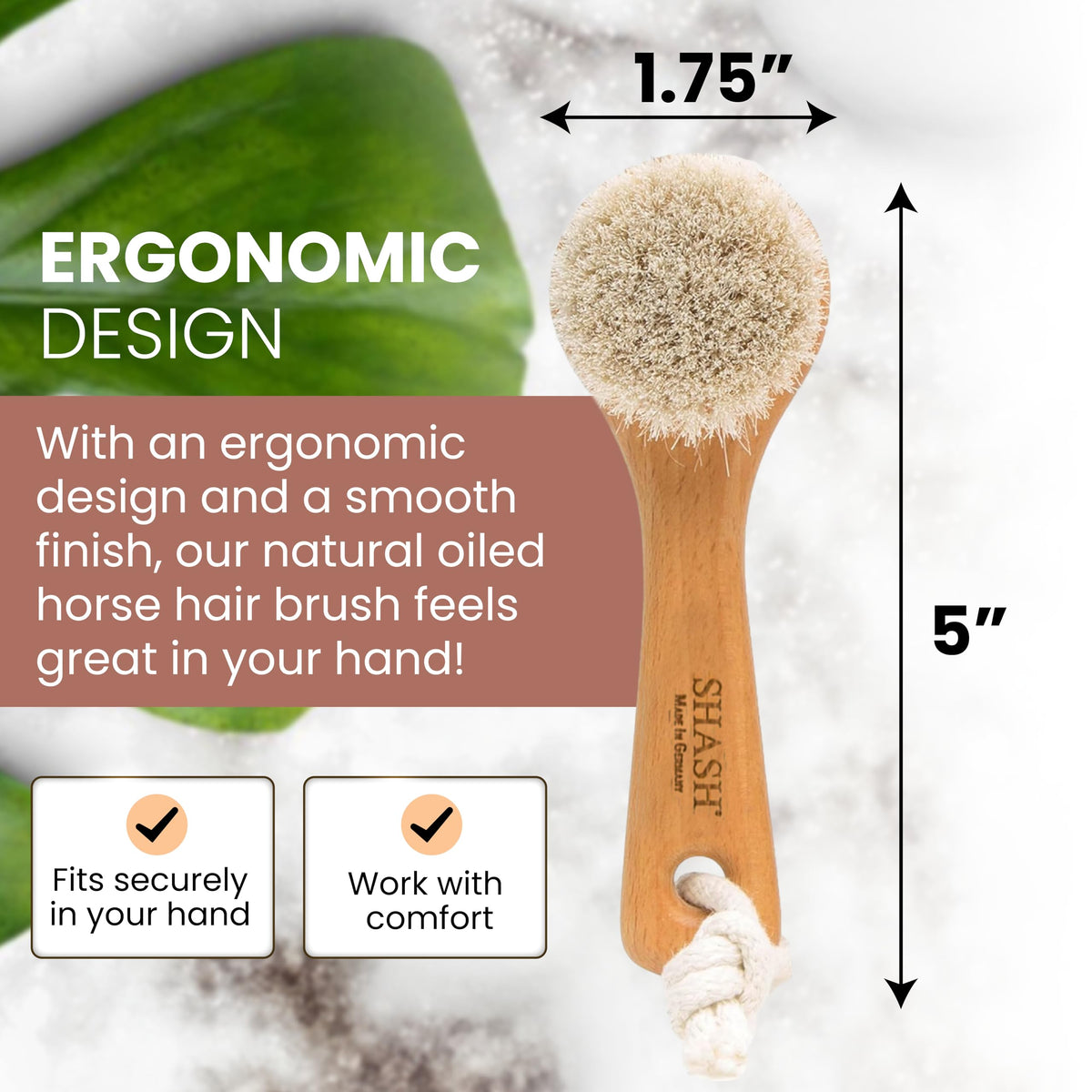 SHASH eco-sourced beech wood handle highlighting sustainable materials