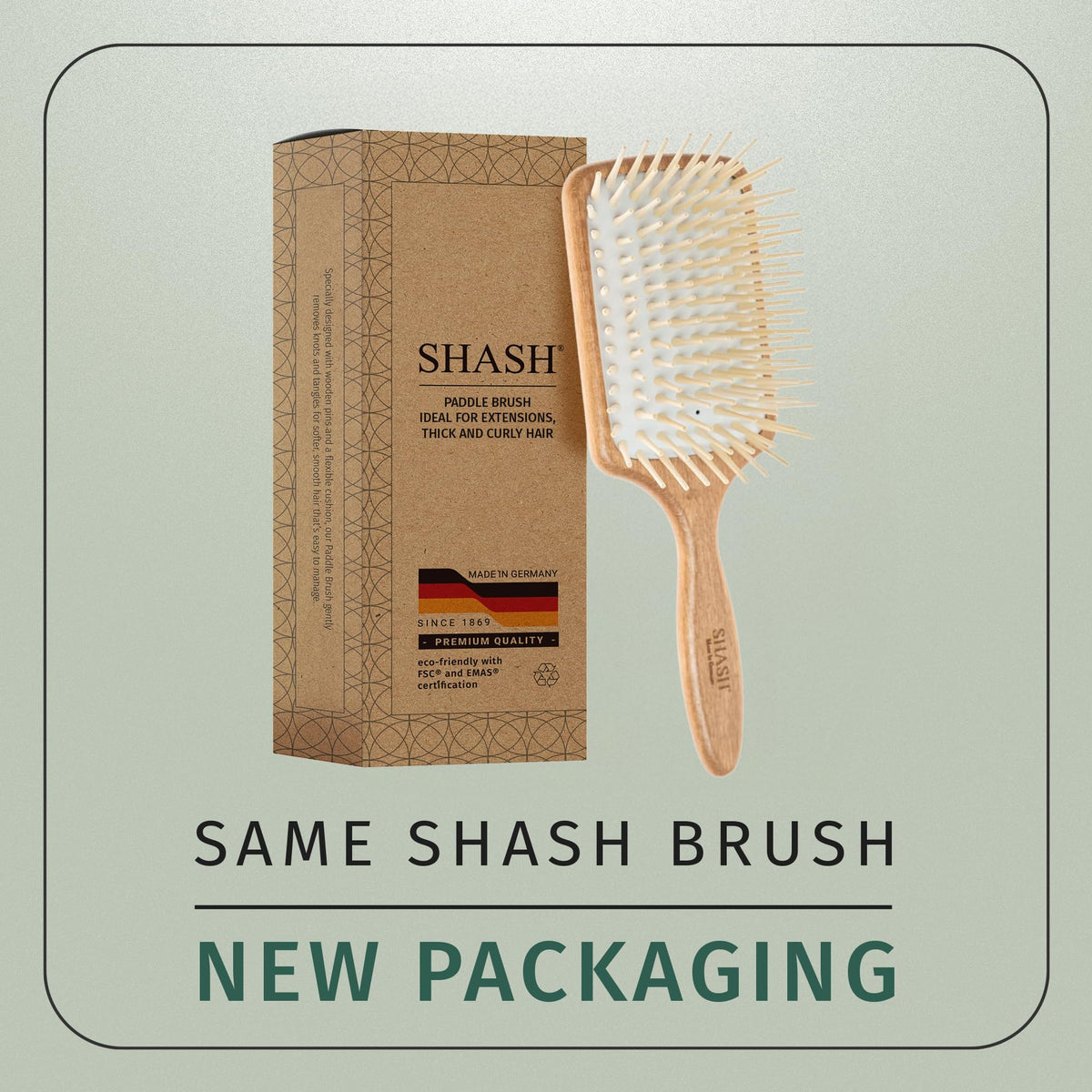 SHASH Large Paddle Brush designed for hair extensions care and gentleness.