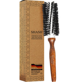 SHASH professional round brush adds volume with curved barrel for bounce.