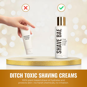 Shave Bae vanilla sandalwood scent enhances the routine with a pleasant aroma.