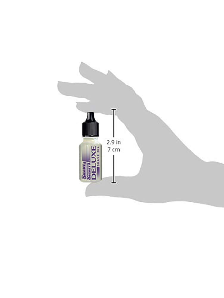 Shave Secret Deluxe Shaving Oil on vanity tray, offering instant skin nourishment during daily routines.