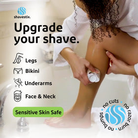 Shavestix Coconut Oil Rich Formula provides a gentle glide for sensitive skin.
