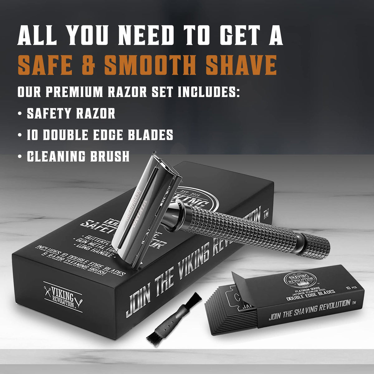 SHAVING REVOLUTION Japanese 10 blades deliver smooth, reliable cuts.
