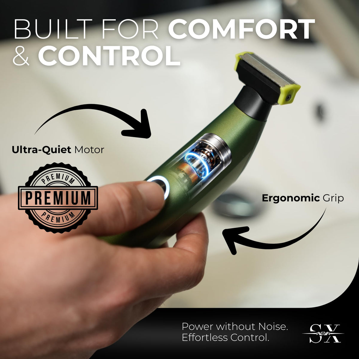 SHAVX detachable head enables easy cleaning and blade care