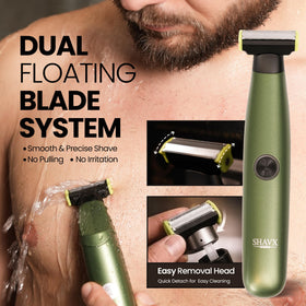SHAVX skin-safe blades close-up for irritation-free trimming