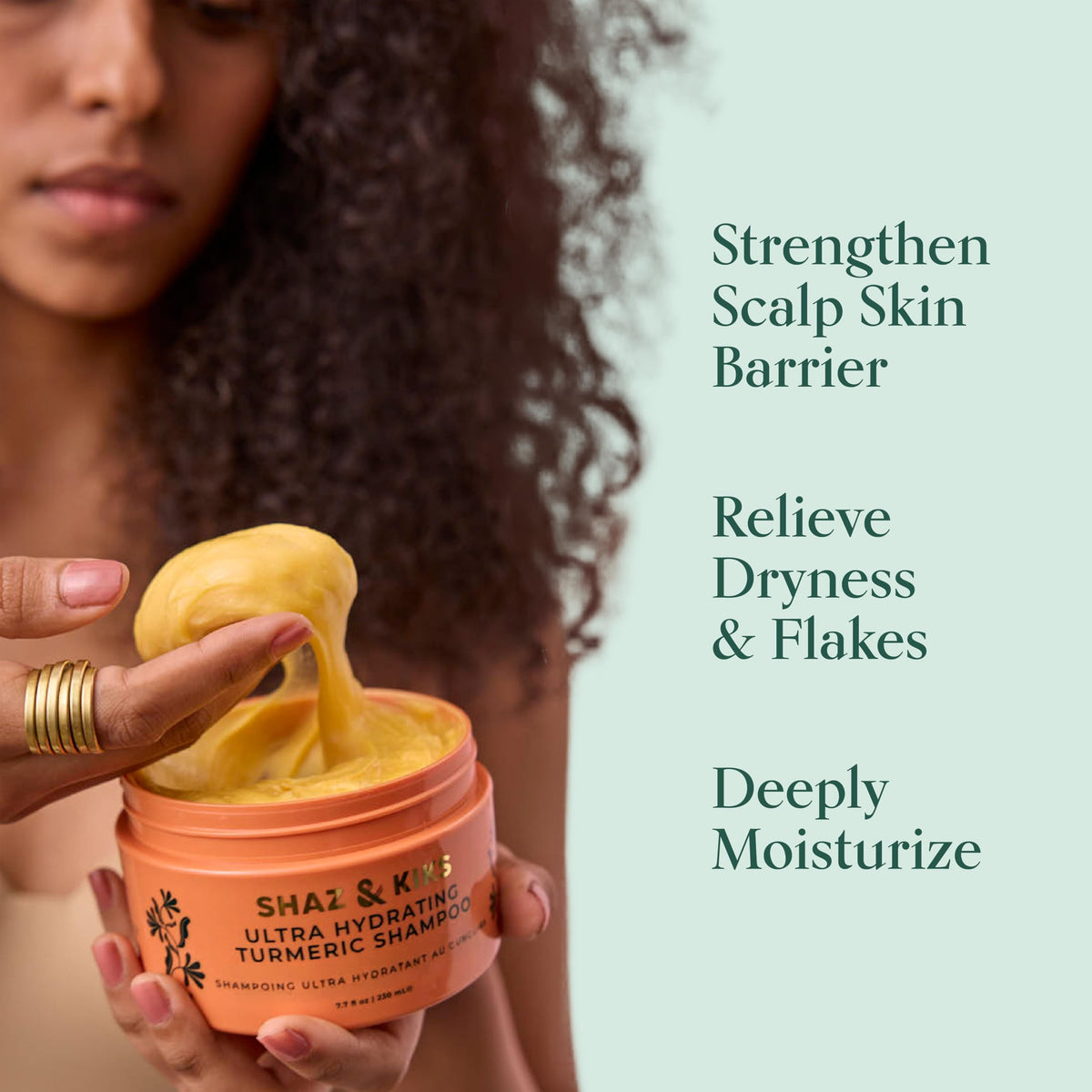 Cream-to-lather action of SHAZ & KIKS turmeric shampoo during application
