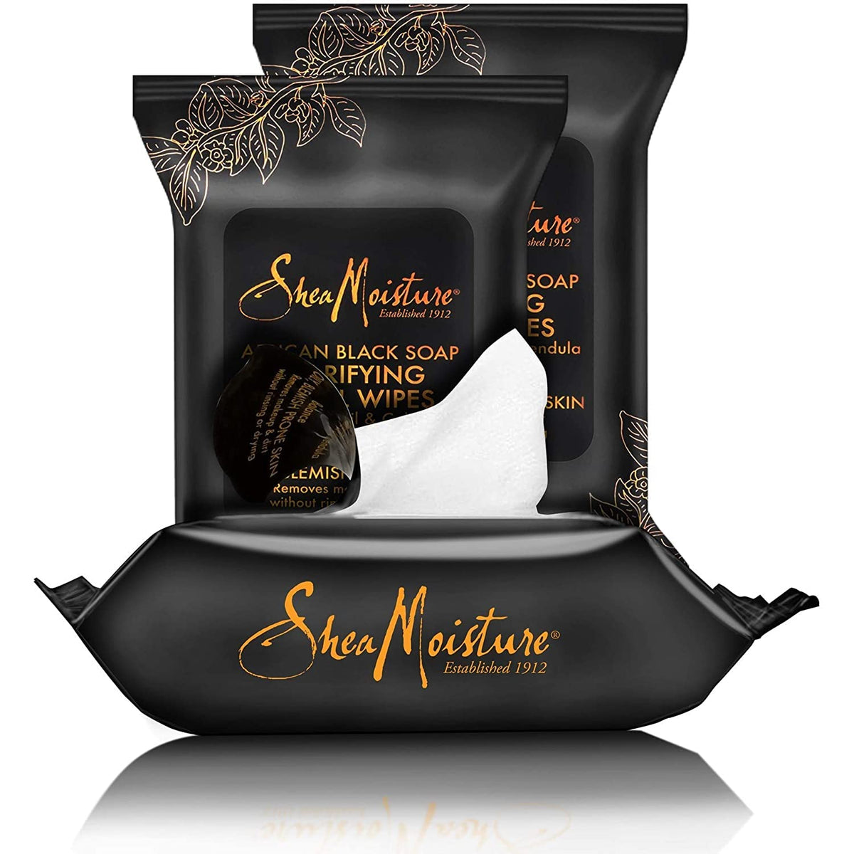 Shea Moisture wipes designed for sensitive skin with gentle, non-greasy hydration.