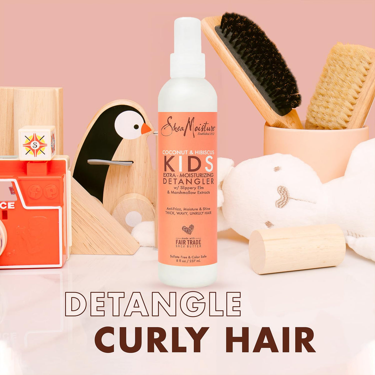 SheaMoisture Kids hair after use shows soft, shiny, and manageable strands