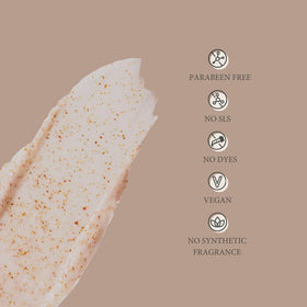Label emphasizes vegan, fragrance-free formula with no sulfates or parabens