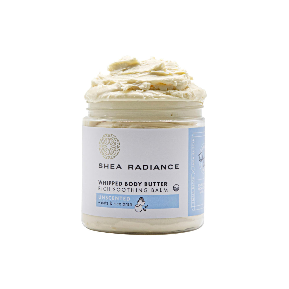 Shea Radiance P U R E whipped shea butter jar with colloidal oatmeal for deep moisture