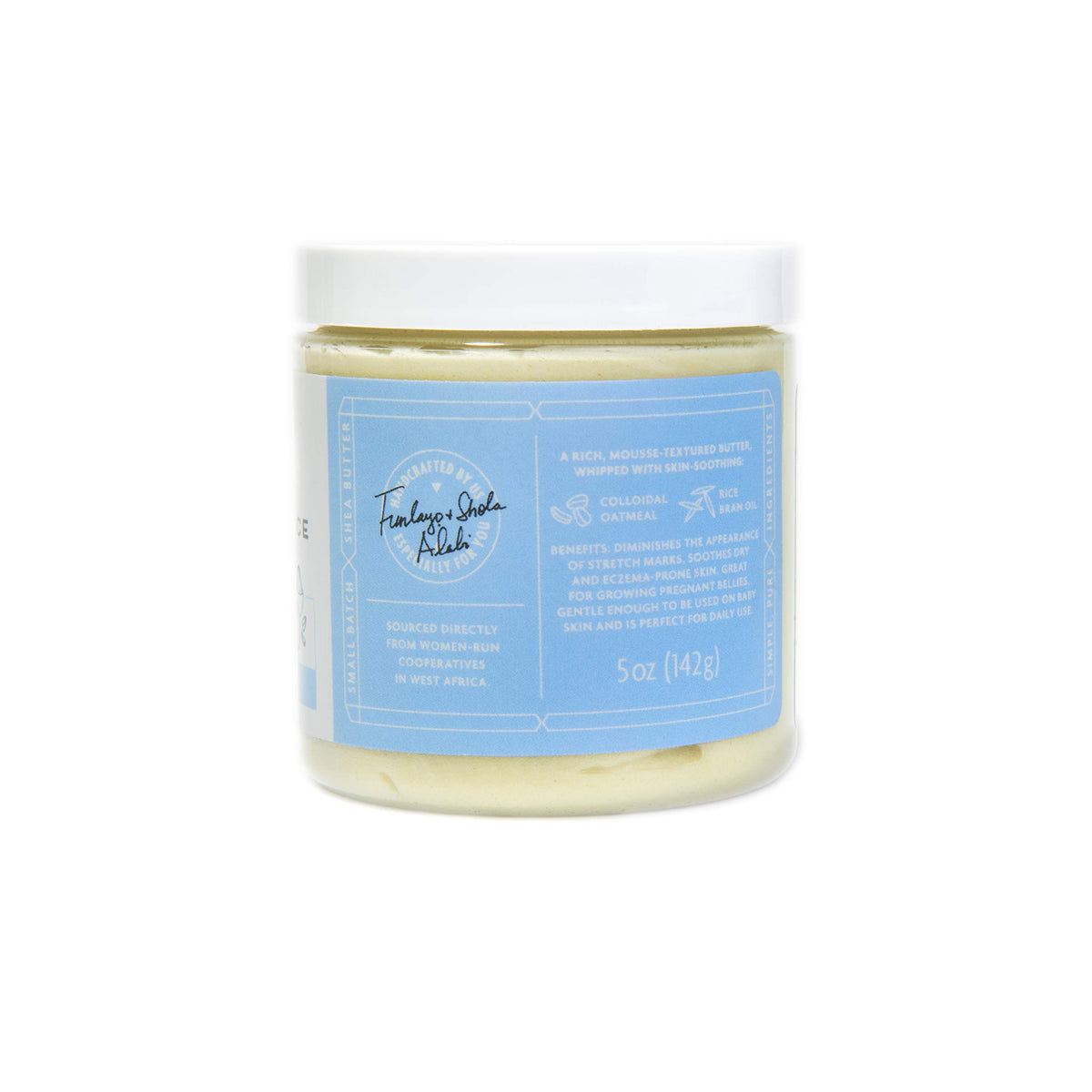 Texture close up of Shea Radiance P U R E whipped butter for creamy hydration