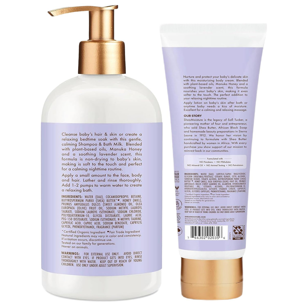 Sheamoisture Baby Care Set nighttime body cream jar with organic shea butter for gentle hydration