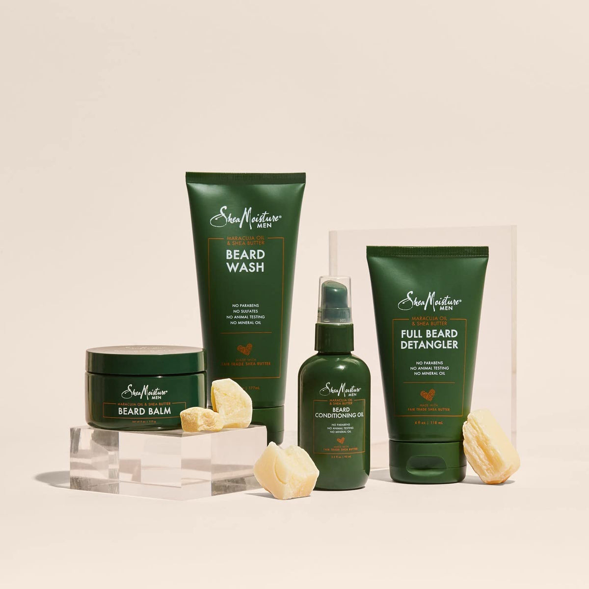 Texture swirl demonstrates rich but non-greasy feel for daily grooming.