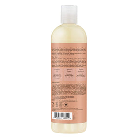 Sheamoisture Coconut Hibiscus Body Wash foamy lather closeup promoting nourished skin.