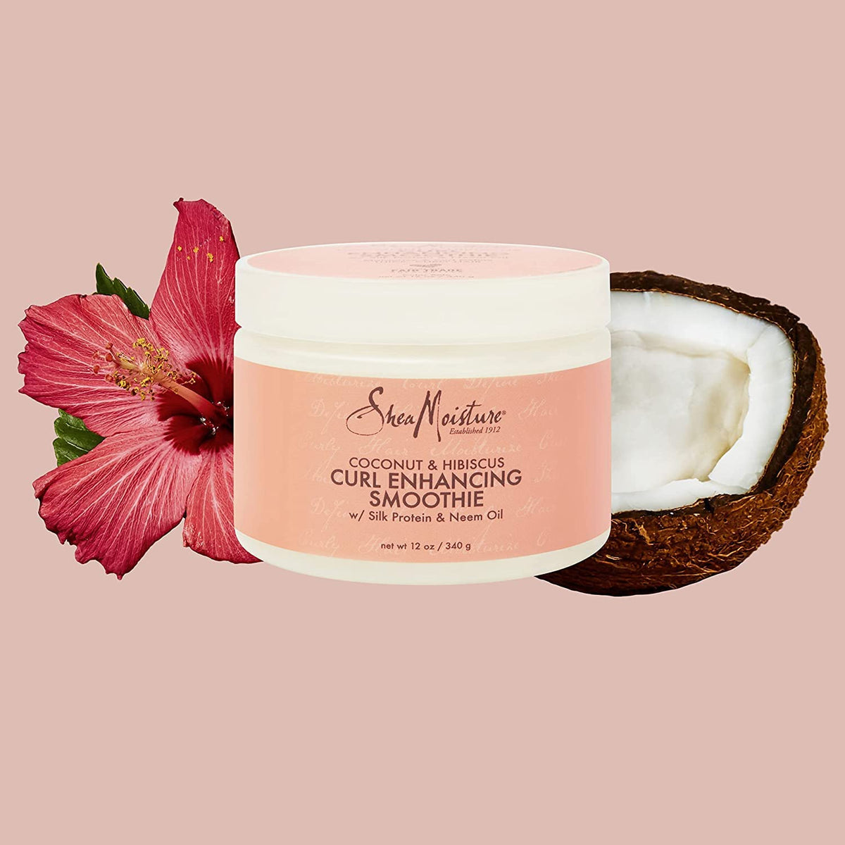 Tropical aroma of Shea Moisture Coconut Hibiscus Curl Enhancing Smoothie