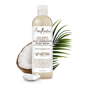 SheaMoisture coconut milk foam showing rich lather and mild cleansing.
