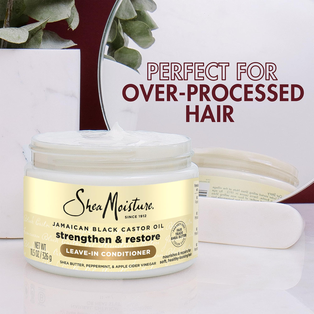 Cruelty-free logo indicates ethical hair care from SheaMoisture.