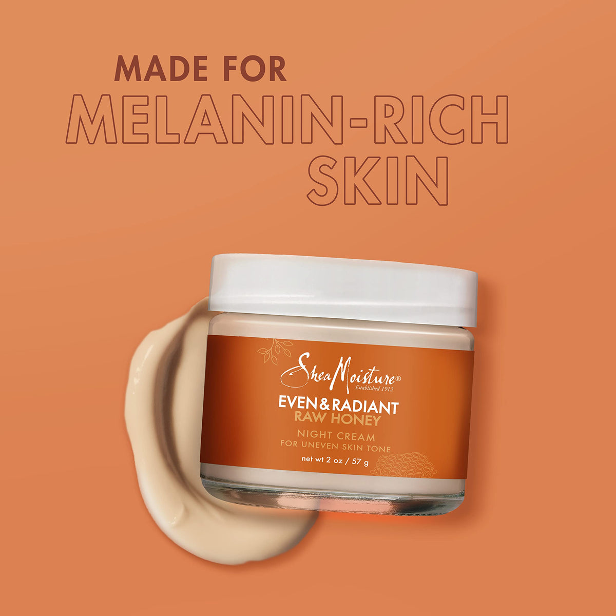 Jar of SheaMoisture Night Cream open showing creamy texture for smooth morning skin