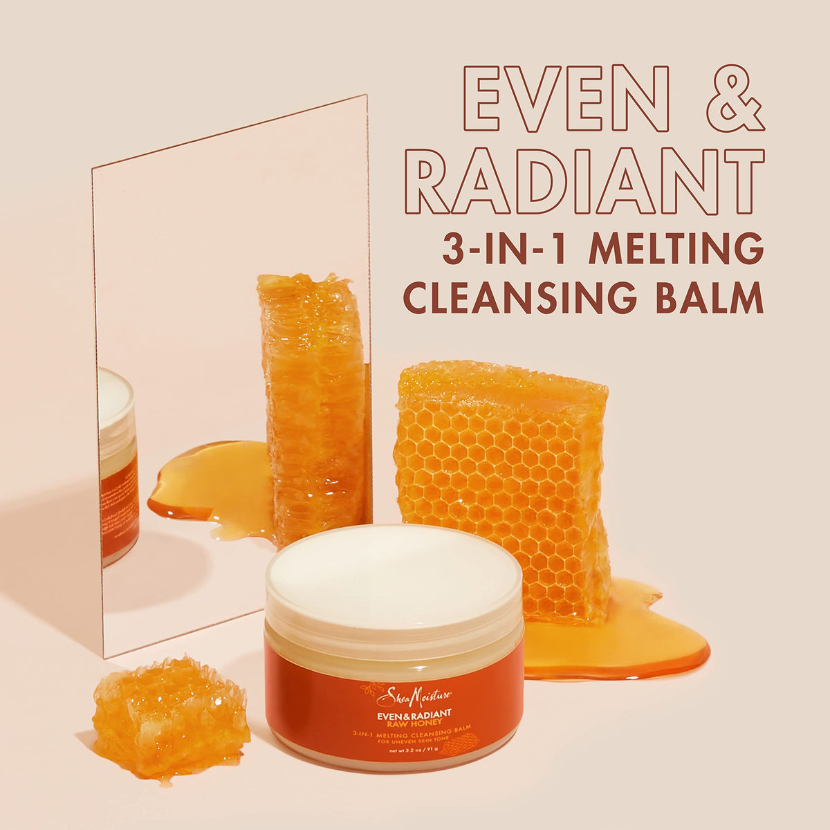 Eco-friendly packaging card front promoting sustainable beauty choices.