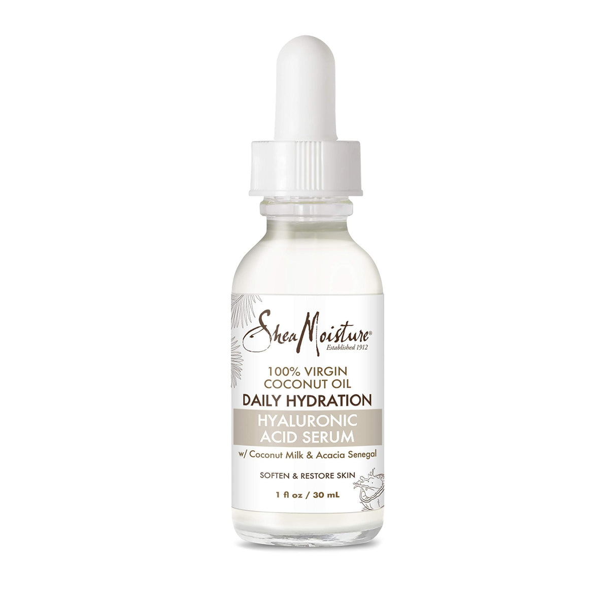 SheaMoisture Hyaluronic Acid Serum bottle for lightweight hydration.