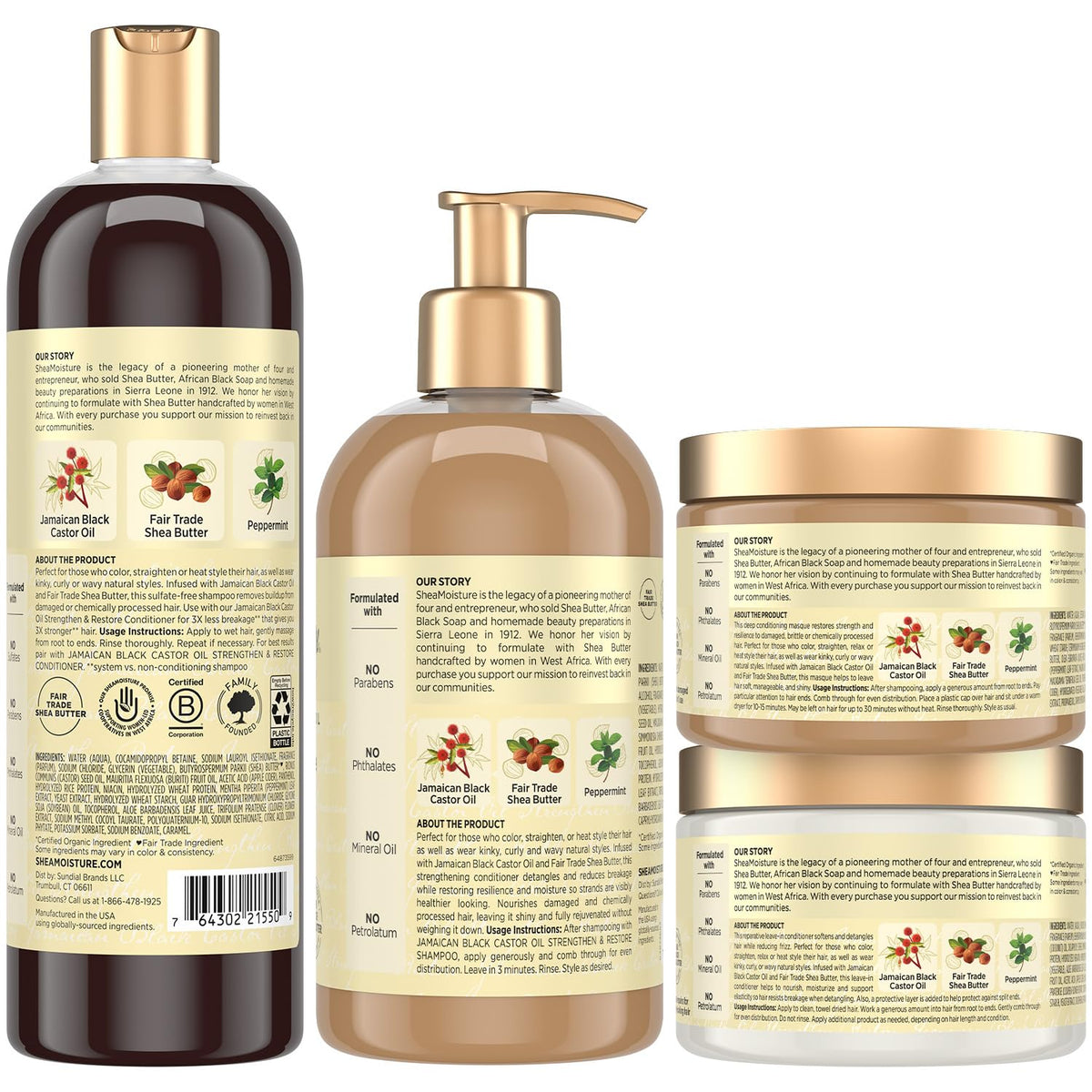 SheaMoisture Jamaican Black Castor Oil Conditioner bottle restores moisture