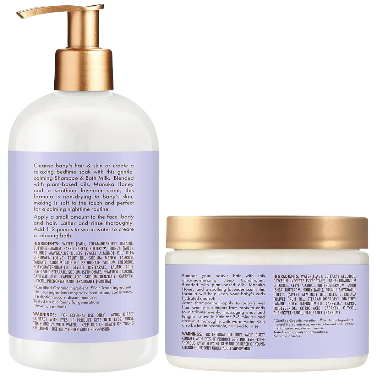SheaMoisture Manuka Honey Lavender ingredients jar; soothing botanical extracts for delicate skin.