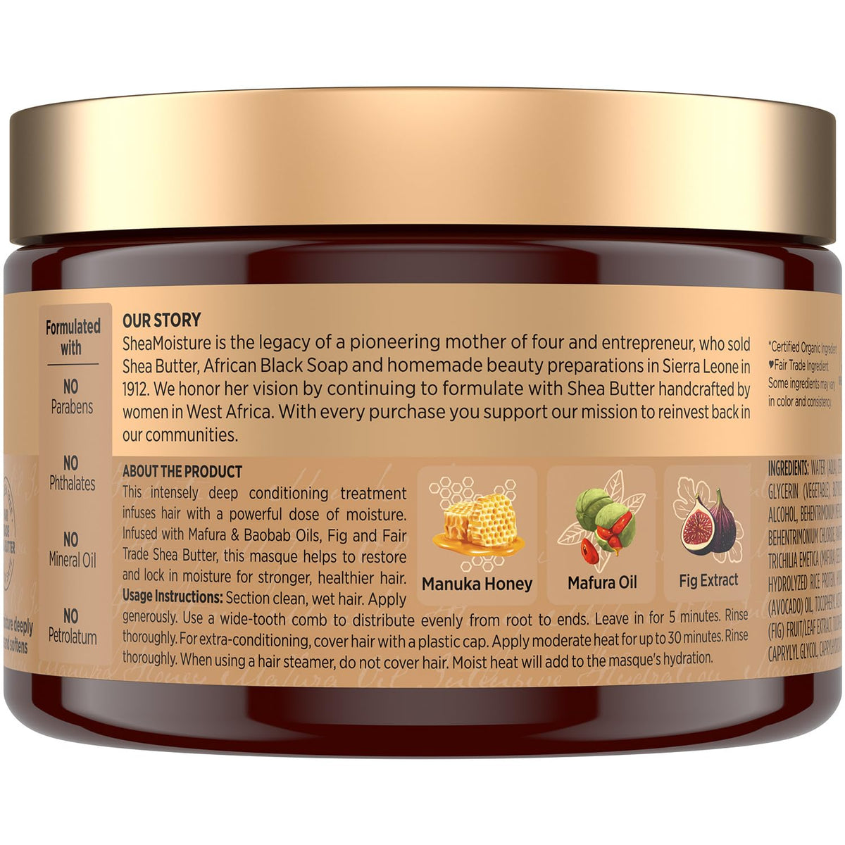Sheamoisture Manuka Honey Mafura Hair Masque applying treatment on wet hair